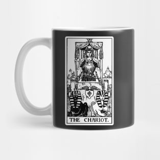 VII. The Chariot Tarot Card | Black and white Mug